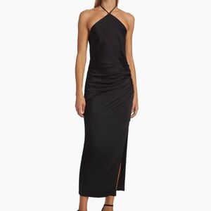 Jonathan Simkhai Sleek Black Halter Midi Dress